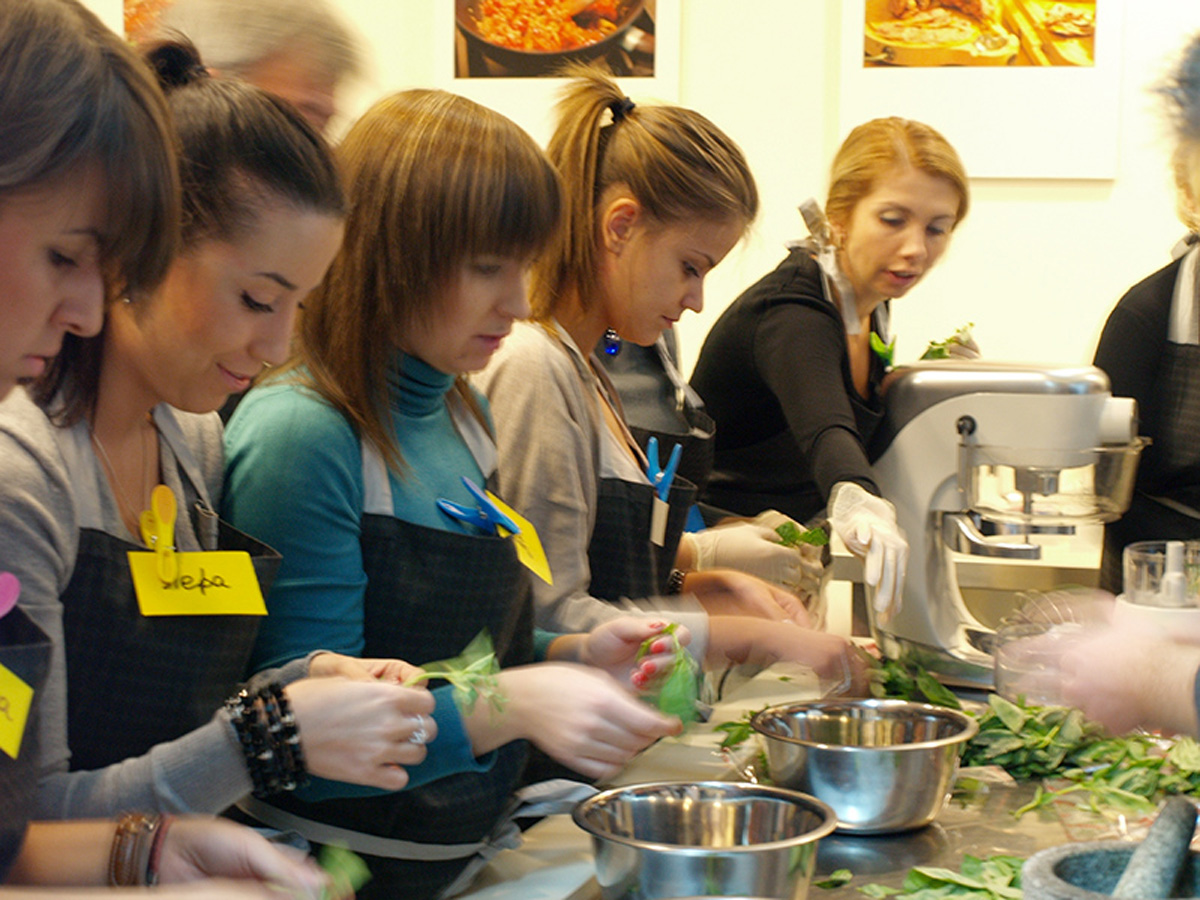 Participants. Lesson “Italiano Vero”. Italian cuisine. Cooking classes in Odessa.