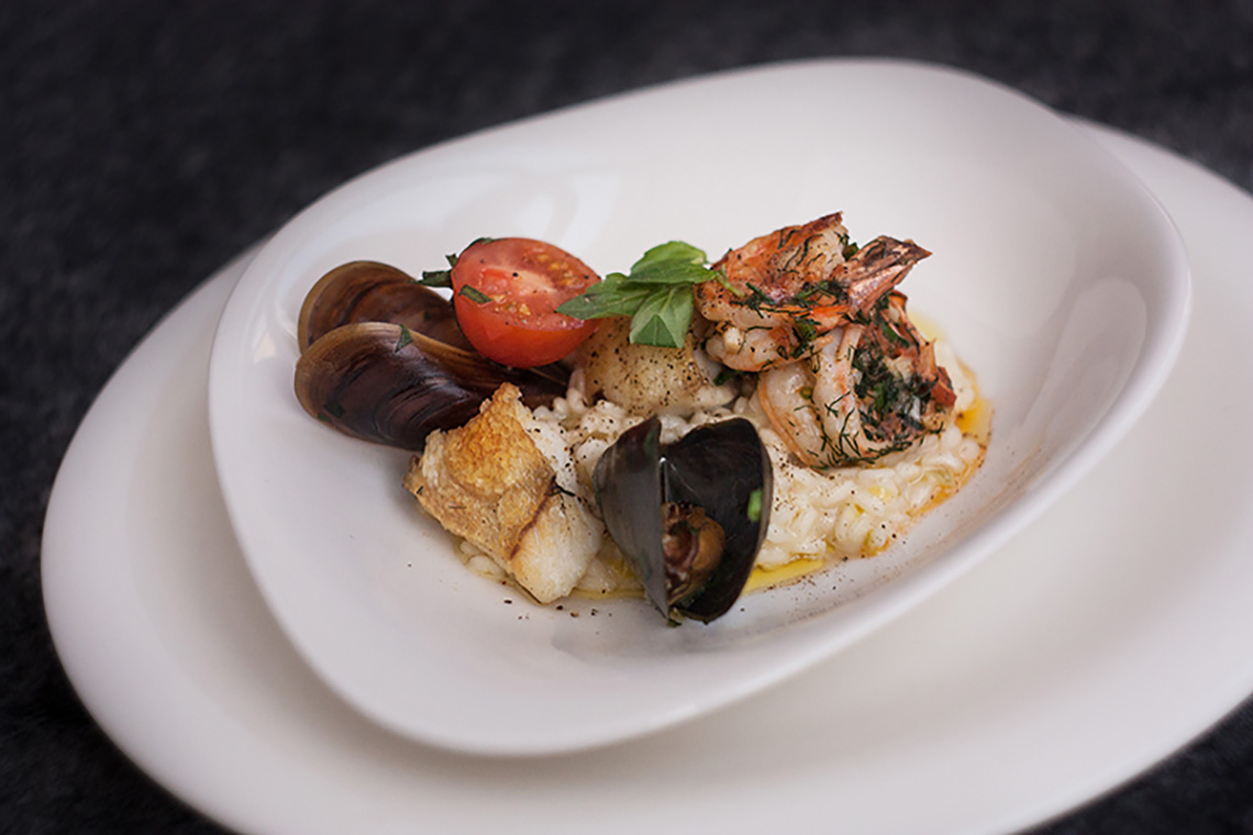 Seafood risotto. Course "Culinary Traditions of Northern Italy". Cooking school in Ukraine.