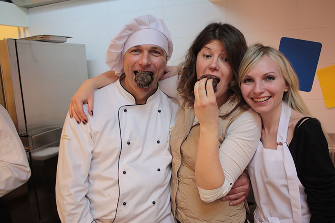 Funny photos. Course "Culinary Traditions of Northern Italy". Cooking school in Ukraine.