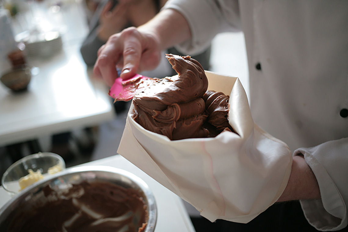 Chocolate mousse. Course "Culinary Traditions of Northern Italy". Cooking school in Ukraine.
