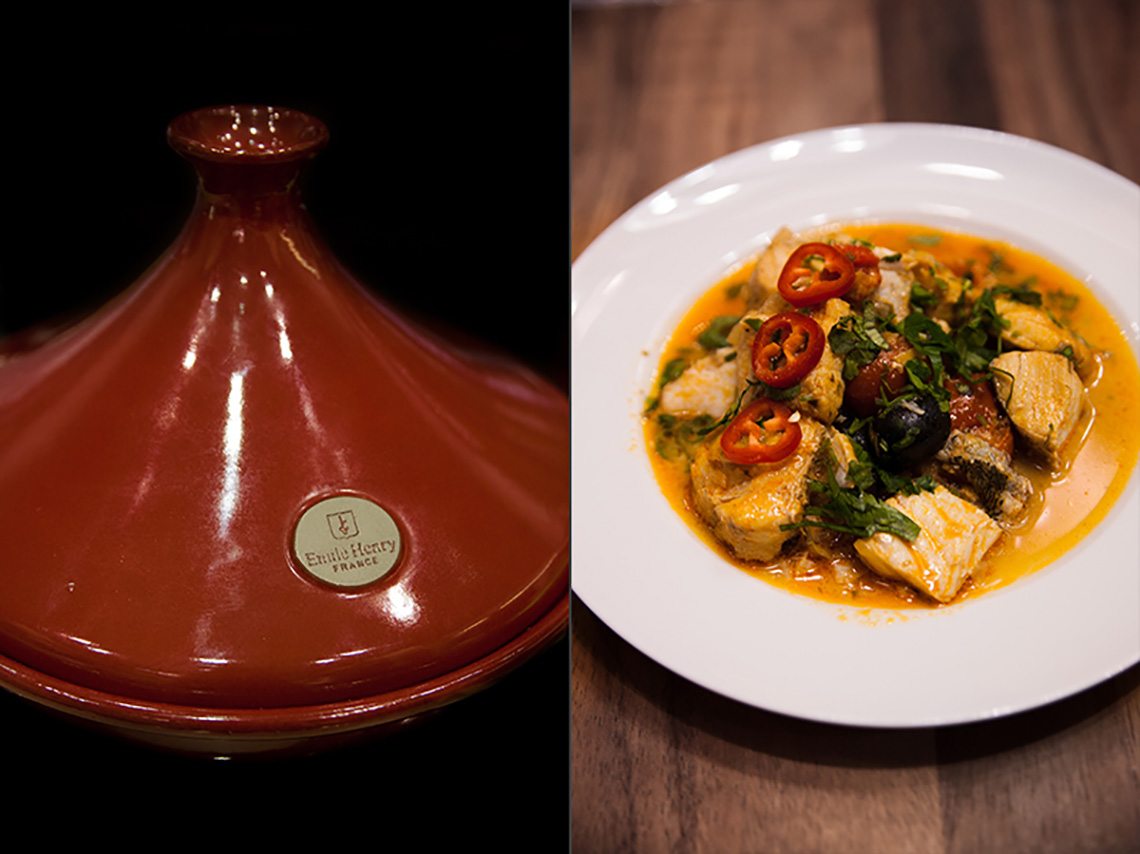 Odessa pike perch with vegetables in tajine. Cooking classes in Ukraine.
