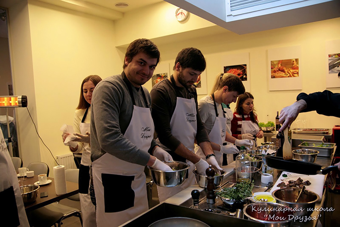 Participants of team building for Sigma Ukraine. Cooking classes in Ukraine.
