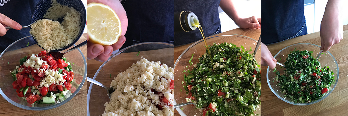 Mixing. Moroccan tabbouleh by Andrei Velichko. Cooking tips from famous chefs.