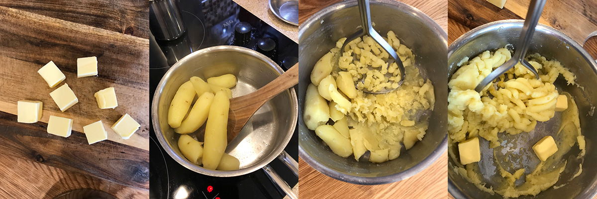 Add butter. Joël Robuchon's mashed potatoes.