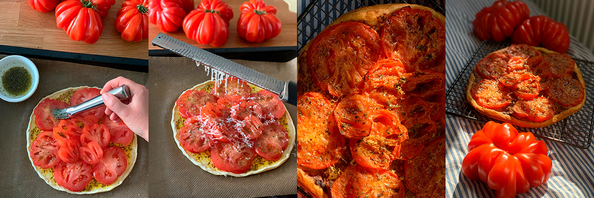 Baking of tomato tart. Best cooking recipes with step-by-step photos.