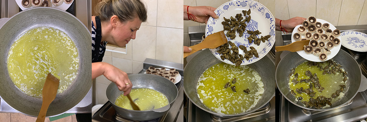 Cooking process. Todur-Modur snails.