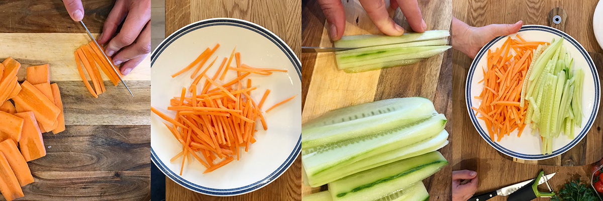 Chopping. Spring rolls. Cooking tips from famous chefs.