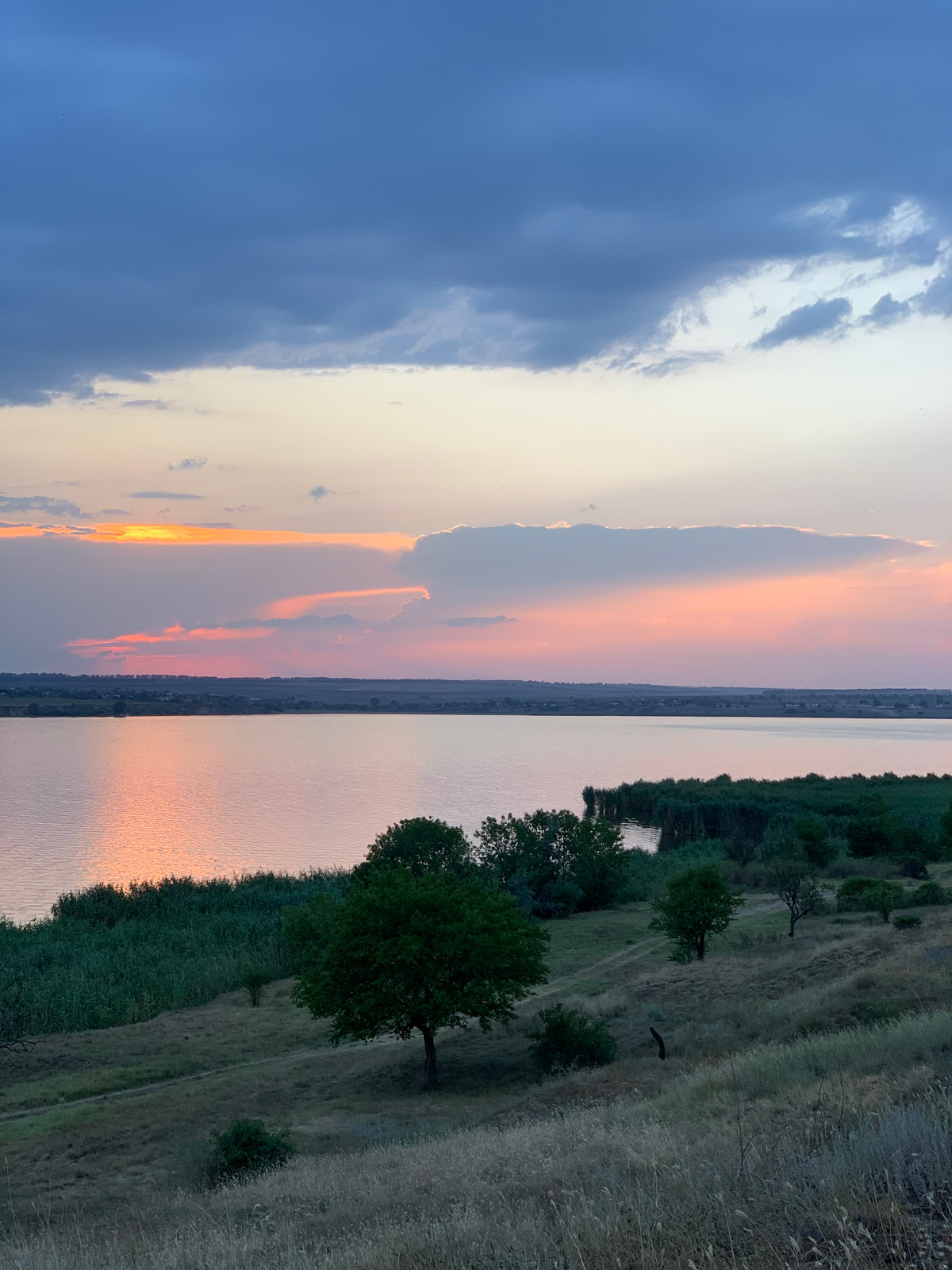 Summer evening in Bessarabia - sunset over the river